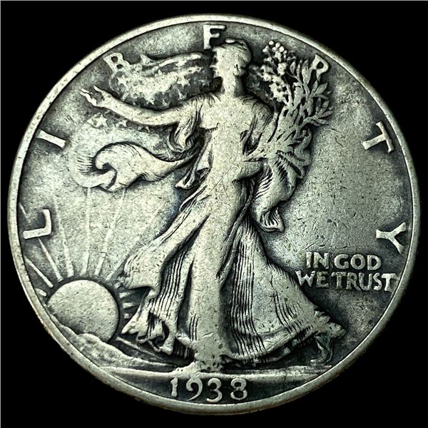 1938-D Silver Walking Liberty Half Dollar NEARLY UNCIRCULATED