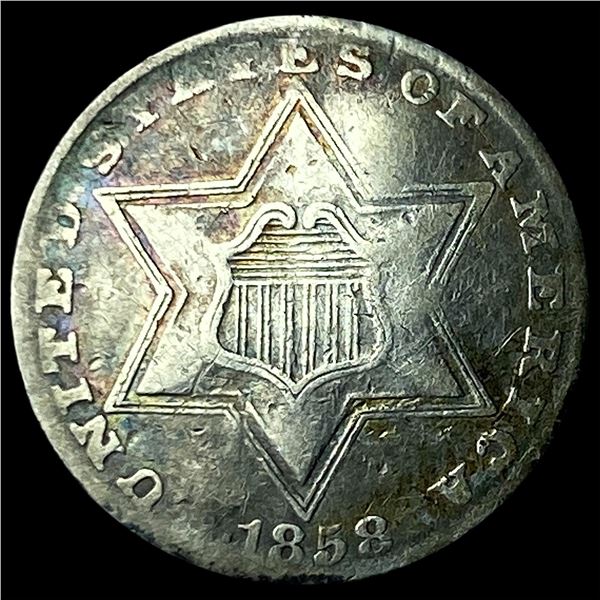 1858 Silver Three-Cent Piece UNCIRCULATED