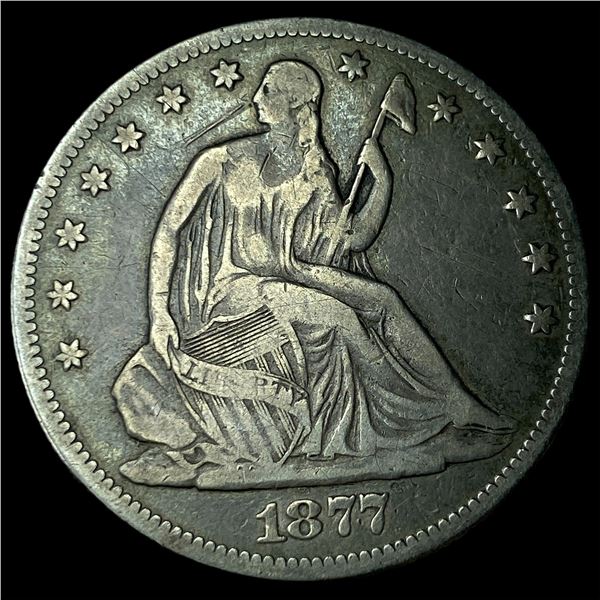1877-S Silver Seated Liberty Half Dollar CLOSELY UNCIRCULATED