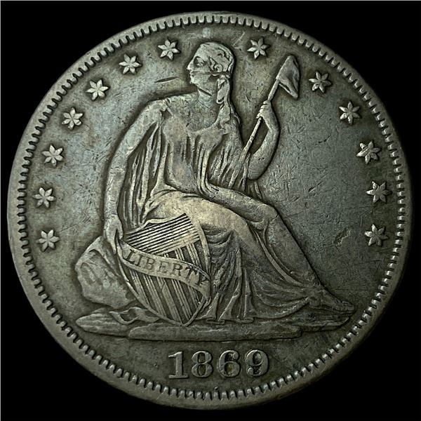 1869 Seated Liberty Half Dollar CLOSELY UNCIRCULATED