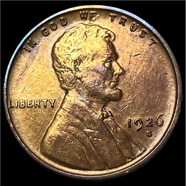 1926-S RB Lincoln Wheat Cent CHOICE AU