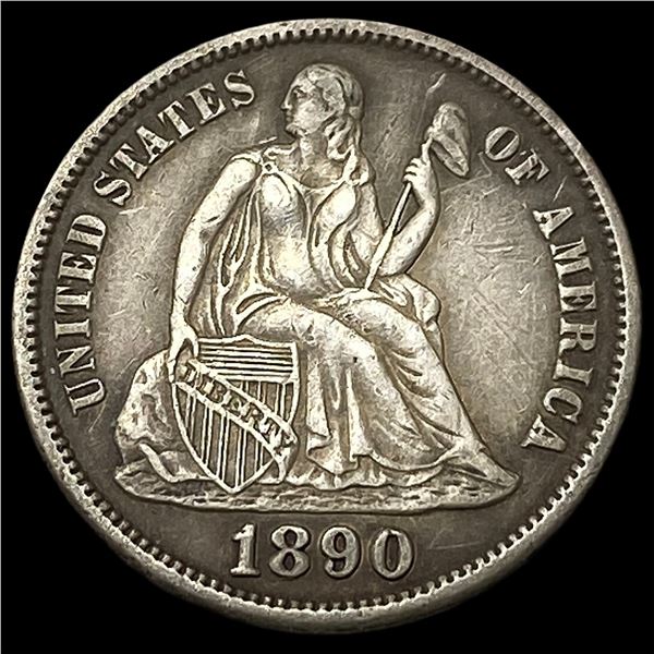 1890-S Silver Seated Liberty Dime CLOSELY UNCIRCULATED