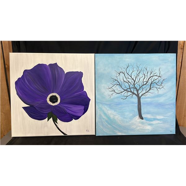 ACRYLIC PAINTINGS. 20" X 20"