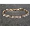 Image 1 : *NEW* 18K GOLD PLATED 5MM EMERALD CUT SIMULATED DIAMOND (CAZ TENNIS BRACELET: ADJ. 6.75" - 7.5" LONG