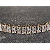Image 2 : *NEW* 18K GOLD PLATED 5MM EMERALD CUT SIMULATED DIAMOND (CAZ TENNIS BRACELET: ADJ. 6.75" - 7.5" LONG