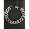 Image 1 : *NEW* PLATINUM PLATED 14MM SIMULATED DIAMOND (CZ) ICED OUT CUBAN LINK BRACELET: 8" LONG