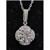 Image 2 : *NEW* .925 SILVER 2CT MOISSANITE LAB DIAMOND WAVE HALO NECKLACE: 16" - 18" LONG