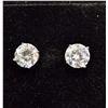 Image 2 : *NEW* PLATINUM PLATAED 2CT EACH MOISSANITE LAB DIAMOND STUD EARRINGS: D, VVS1 GRA REPORT