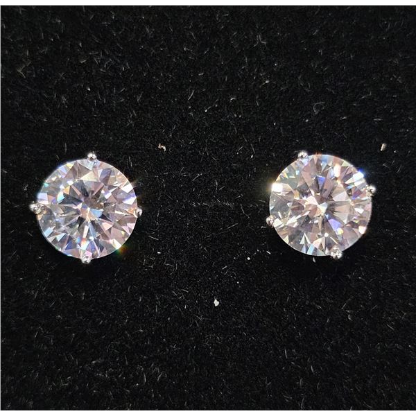 *NEW* PLATINUM PLATED 2CT EACH SIMULATED DIAMOND (CZ) STUD EARRINGS