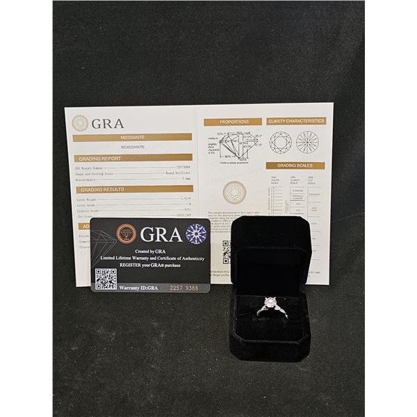*NEW* .925 SILVER 1.5CT MOISSANITE LAB DIAMOND TWIST RING: SIZE 7