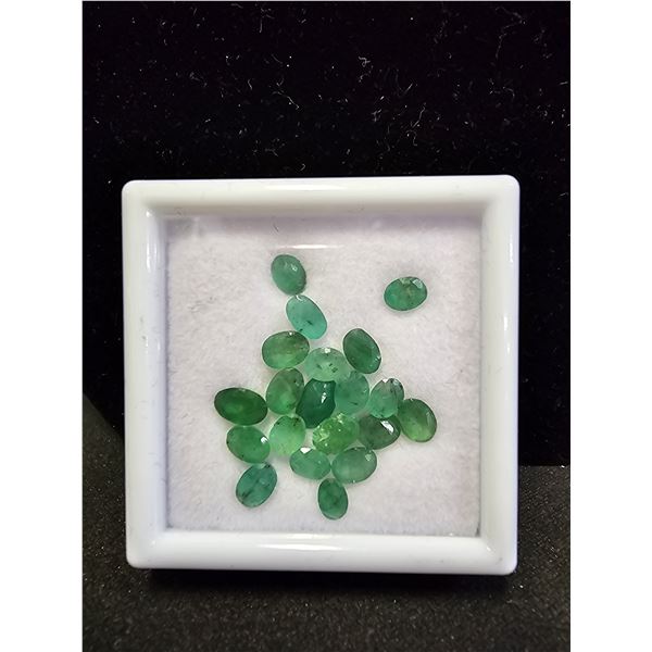 *NEW* PARCEL OF 20 OVAL CUT 5.7CTW UNTREATED NATURAL EMERALDS