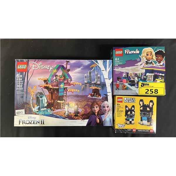 LEGO #41164 DISNEY "FROZEN" ENCHANTED TREEHOUSE, LEGO #41755 FRIENDS & LEGO #40544 BRICK HEADZ PETS