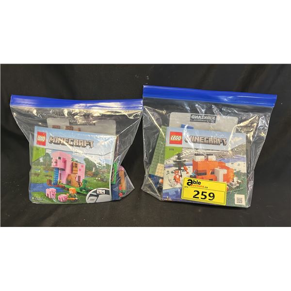 ZIPLOC BAG OF LEGO #21178 MINECRAFT & ZIPLOC BAG OF LEGO #21170 MINECRAFT