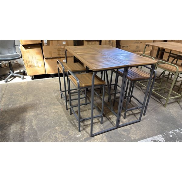 *NEW ASSEMBLED* 101 STORIES COLLECTION TARYNNA (GREY) 5-PC PATIO TABLE SET