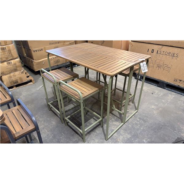 *NEW ASSEMBLED* 101 STORIES COLLECTION TARYNNA (OLIVE) 5-PC PATIO TABLE SET