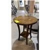Image 2 : ROUND 2-TIER WOOD END TABLE 19" (SOME COSMETIC DAMAGE)