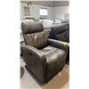 Image 1 : *TESTED WORKING* LEATHER ELECTRIC ROCKING RECLINER WITH HEADREST ADJUSTMENT, POWER CORD & USB PORT