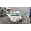 Image 1 : MODERN POLAR BEAR GLASS TOP TABLE 35.5"