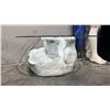 Image 3 : MODERN POLAR BEAR GLASS TOP TABLE 35.5"