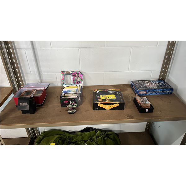 SHELF OF ASSTD. MAGIC THE GATHERING CARDS, YU-GI-OH CARDS, DRAGONBALLZ CRYSTAL BALLS & MORE