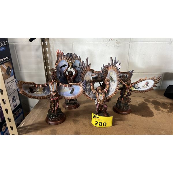 (6) ASSTD. BRADFORD EXCHANGE CHUCK REN & TED BLAYLOCK EAGLE DANCER FIGURINES