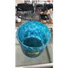 Image 2 : COLLECTION BY LONDON DRUGS LARGE MARBLE GLASS PLANTER: APPROX. 11"T X 12"DIA.