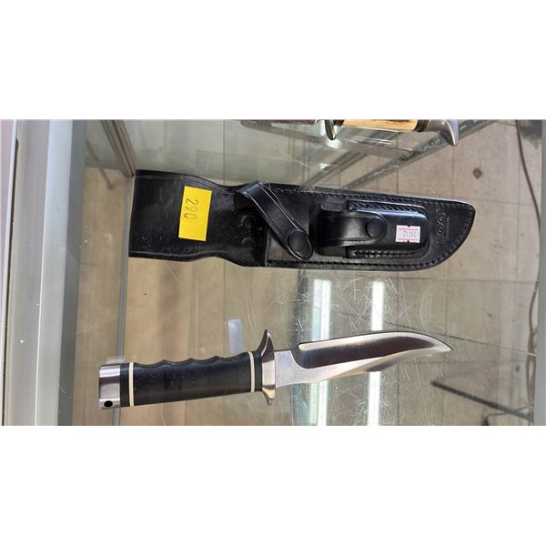 SOG TRIDENT 2.0 BOWIE KNIFE WITH LEATHER SHEATH & SHARPENING STONE