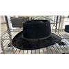 Image 4 : RENEGADE WOOL FELT GAMBLER-STYLE HAT, WESTERN EXPRESS BLACK FELT COWBOY HAT & GARMENT BAG