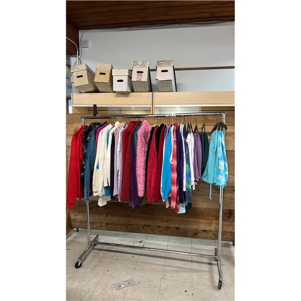 RACK OF ASSORTED LADIES CLOTHING *RACK NOT INCLUDED*
