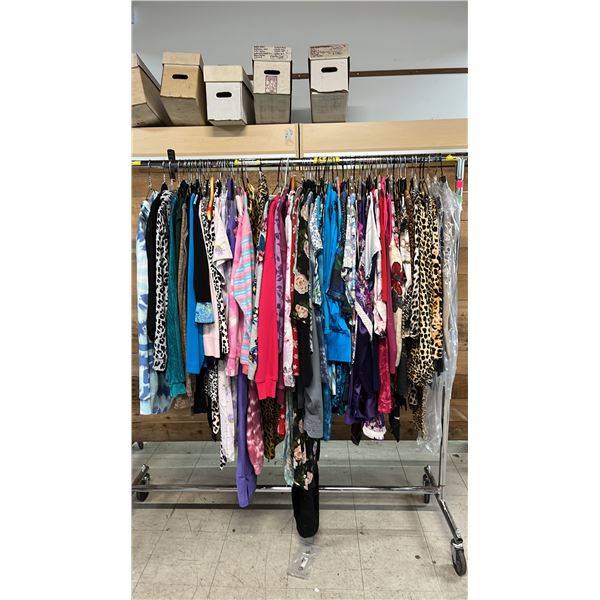 RACK OF ASSORTED LADIES SHIRTS & DRESSES *RACK NOT INCLUDED*