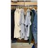Image 3 : RACK OF ASSORTED CLOTHING: MOSTLY WORK CLOTHING *RACK NOT INCLUDED*