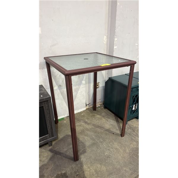 FROST GLASS TOP PATIO BAR HEIGHT TABLE 30" X 30" X 39"