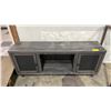 Image 2 : WOOD 2-DOOR ENTERTAINMENT CABINET 65" X 16" X 26"(SOME COSMETIC DAMAGE)