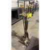 Image 1 : STAINLESS STEEL & BRASS FIREPLACE TOOL SET