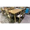Image 1 : WOOD DINING TABLE WITH SELF STORAGE LEAF & 6 CHAIRS