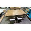 Image 2 : WOOD DINING TABLE WITH SELF STORAGE LEAF & 6 CHAIRS
