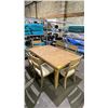 Image 3 : WOOD DINING TABLE WITH SELF STORAGE LEAF & 6 CHAIRS