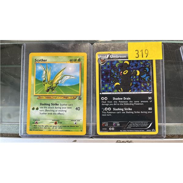UMBREON #BW93 HOLOFOIL POKEMON CARD & WOTC SCYTHER #45 POKEMON CARD