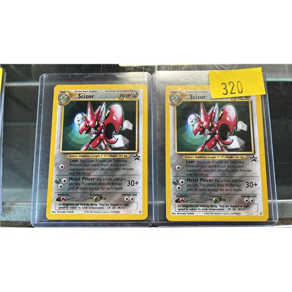(2) 2001 WOTC SCIZOR #33 POKEMON BLACK STAR PROMO CARDS