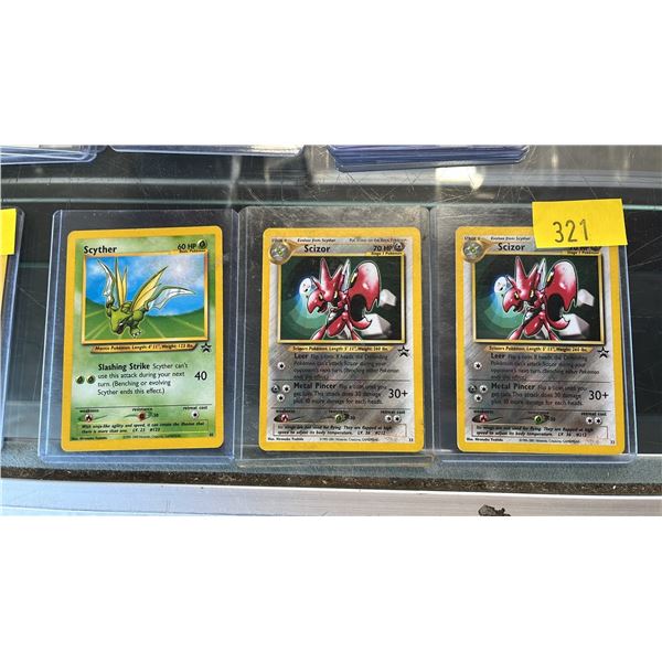 (3) WOTC POKEMON BLACK STAR PROMO CARDS: SCYTHER #45 & (2) SCIZOR #33