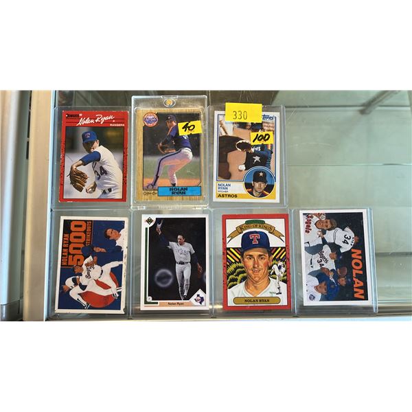 (7) ASSORTED NOLAN RYAN BASEBALL TRADING CARDS