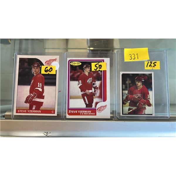 (3) STEVE YZERMAN HOCKEY CARDS