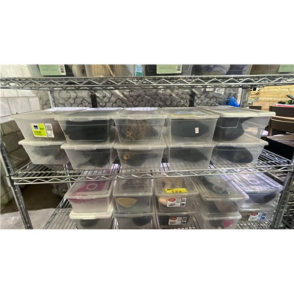 SHELF OF ASSORTED FOOTWEAR: ASSORTED SIZES, STYLES & COLOURS
