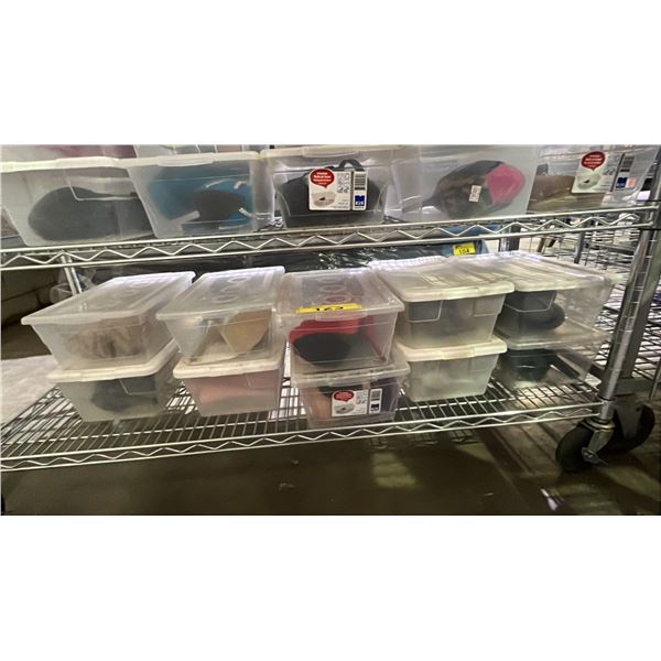 SHELF OF ASSORTED FOOTWEAR: ASSORTED SIZES, STYLES & COLOURS