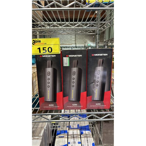 (3) MONSTER S290 PORTABLE BLUETOOTH SPEAKERS