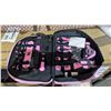 Image 2 : *NEW* AMAZON BASICS 104 PCS PINK TOOL SET WITH EASY CARRYING ROUND POUCH