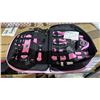 Image 2 : *NEW* AMAZON BASICS 104 PCS PINK TOOL SET WITH EASY CARRYING ROUND POUCH