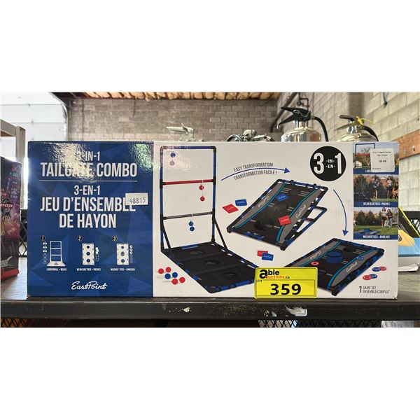 EAST POINT 3-IN-1 TAILGATE COMBO: LADDERBALL, BEAN BAG TOSS & WASHER TOSS