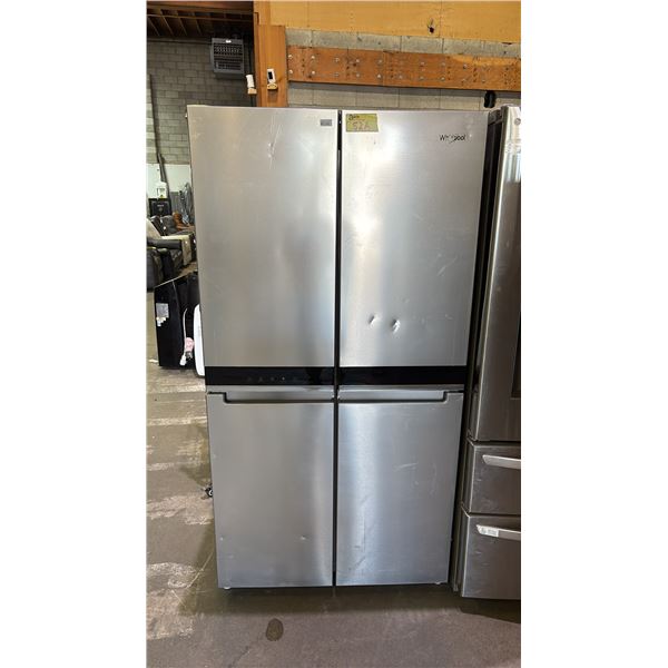WHIRLPOOL STAINLESS STEEL FRENCH DOOR FRIDGE WITH FRENCH DOOR FREEZER 35.5"W