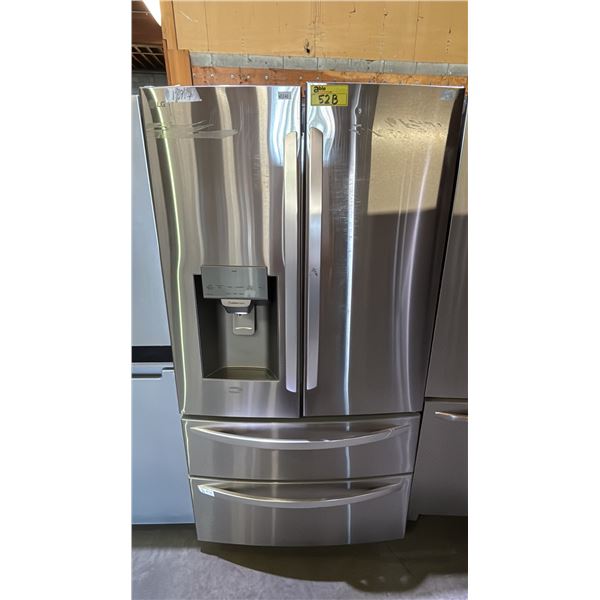 LG STAINLESS STEEL FRENCH DOOR FRIDGE WITH ROLLOUT COOLER, ROLLOUT FREEZER & WATER/ICE DISPENSER